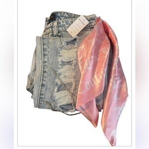 Y2K-JUICY COUTURE Venice Destroyed Rhinestone Jeans ~Size 26 with 27" Inseam/NWT